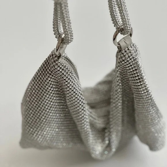 Rhinestone Purse Silver Hobo Purse - Picture 5 of 5